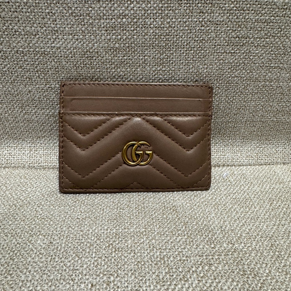 Gucci Quilted Brown Card Holder